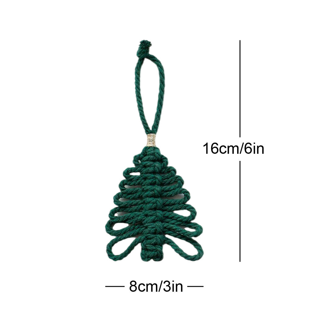Macrame Christmas Tree Ornament Handmade in Green, White, Ivory or Red | Boho Xmas Decorations | Festive Gift Idea