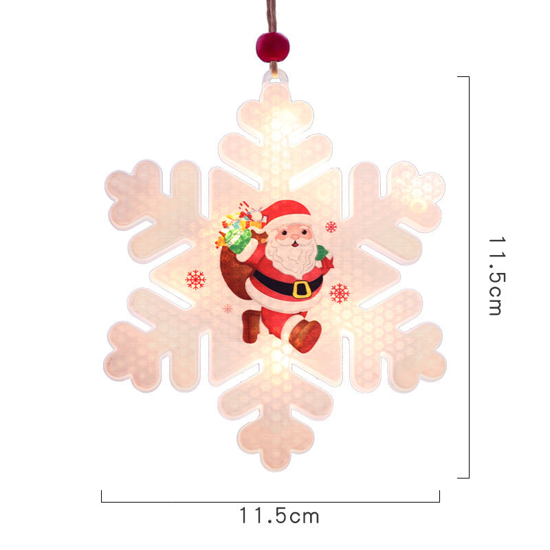 Light Up Snowman Christmas Ornaments with Star, House and Stocking Shapes | Wooden Hanging Decor on a Cord | Warm Indoor Glow