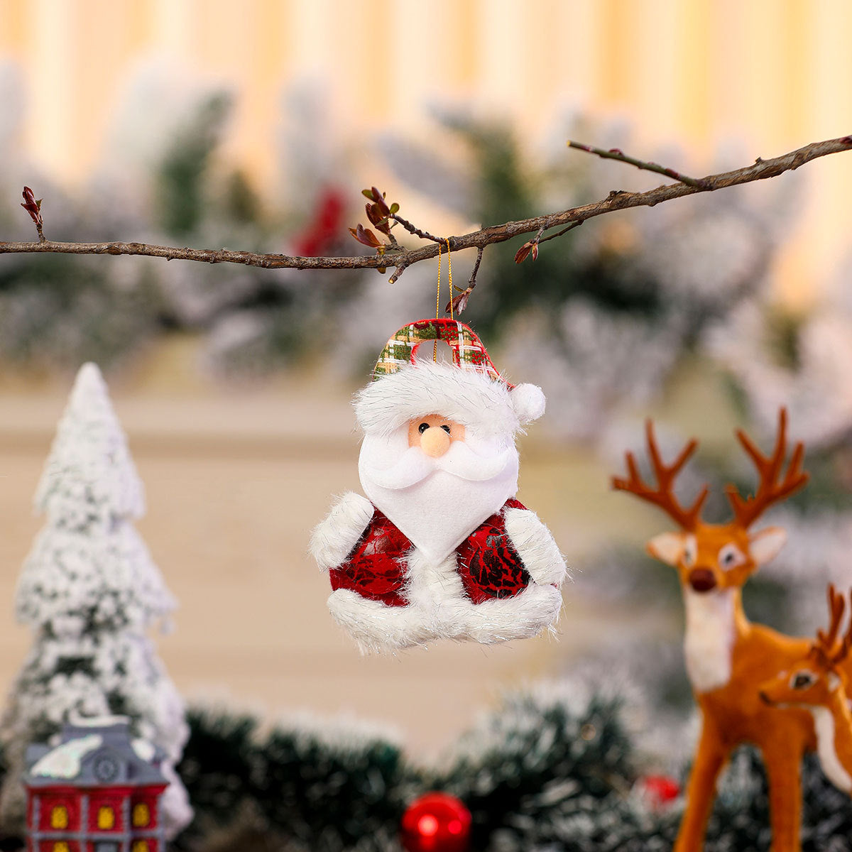 Felt Christmas Angel Ornaments with Red Hat, Wings and Star Details | Hanging String Included | Twenty Designs for Tree or Gift Wrap
