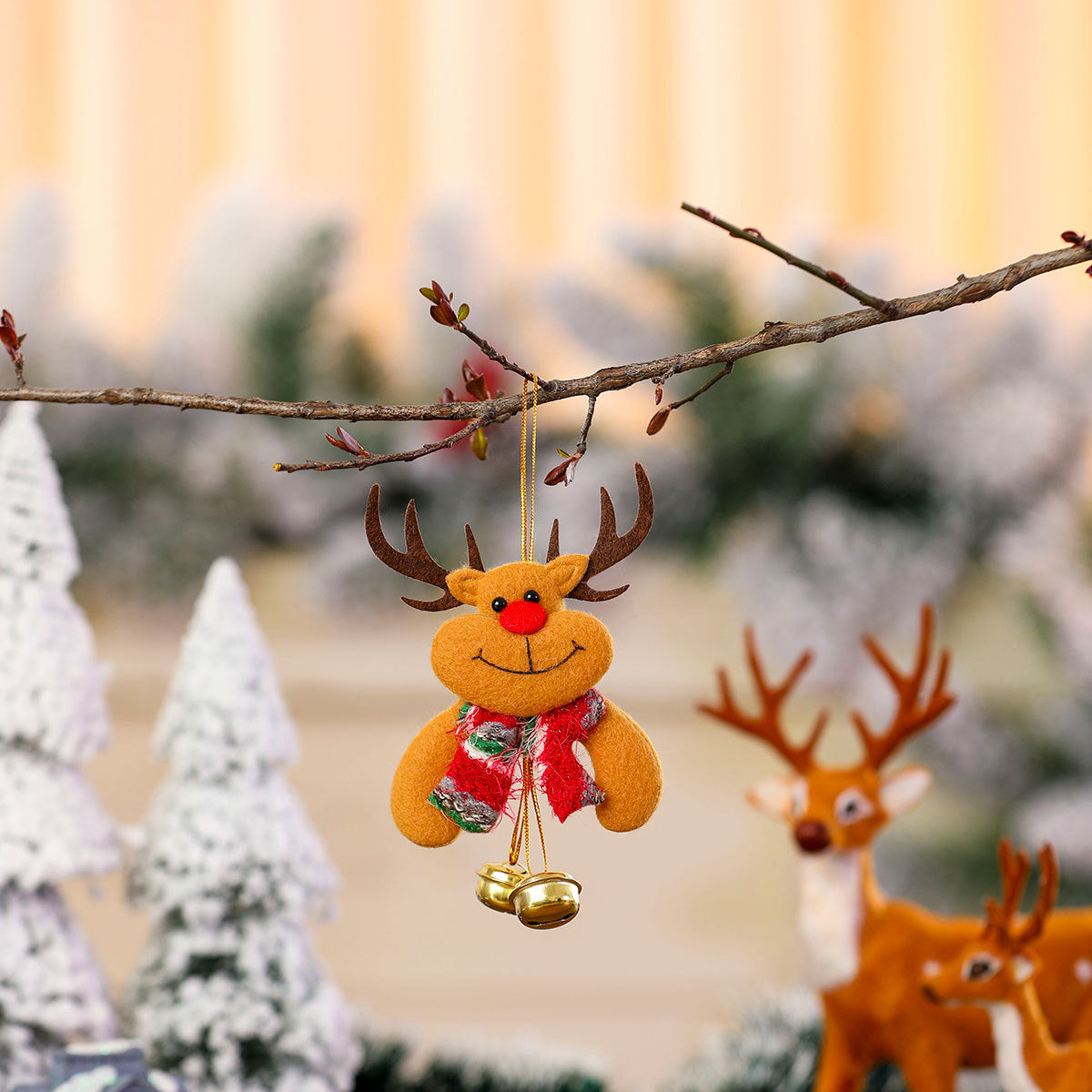 Snowman Christmas Ornaments in Soft Fabric | Classic Scarf and Hat Look | Loop for Trees, Garlands and Table Displays