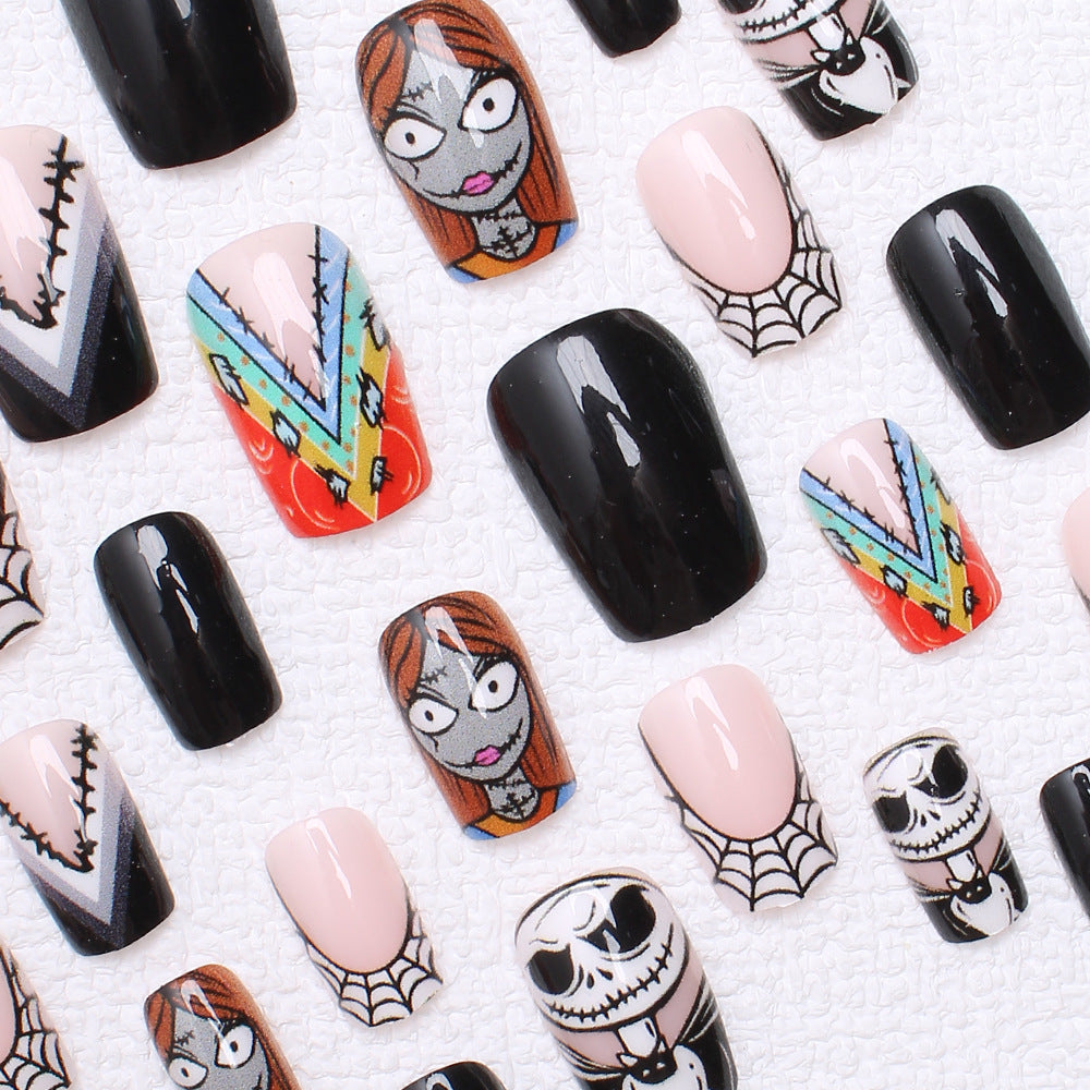 Halloween 3D Press-On Nails | Available in Blue, Yellow | Glue-Free Application in Minutes for Parties and Nights Out
