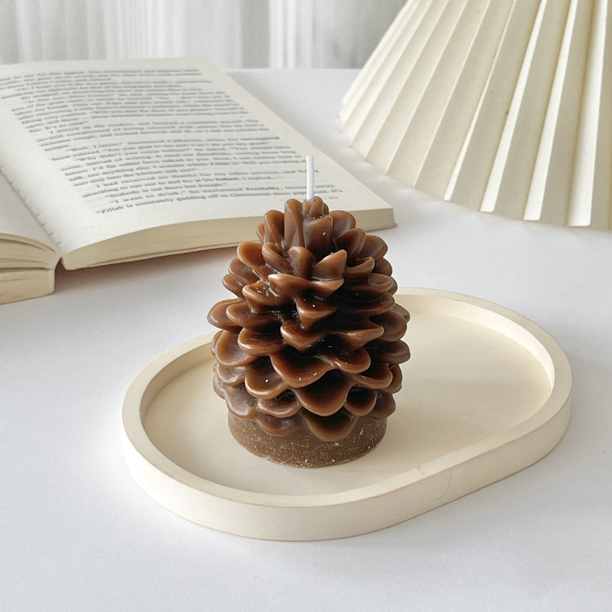 Bubble Christmas Tree Candle with Star Top | Hand Poured Wax, Cotton Wick | Holiday Centerpieces for Mantel and Tabletop