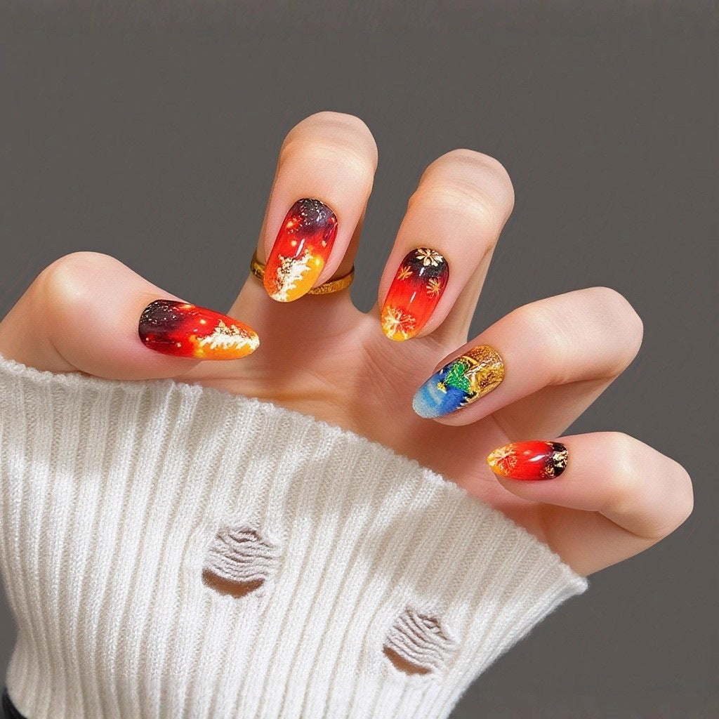 Halloween Skull Press-On Nails | Available in 6 Colors | Glue-Free Application in Minutes for Parties and Nights Out