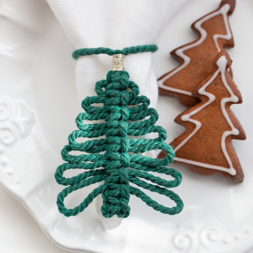 Macrame Christmas Tree Ornament Handmade in Green, White, Ivory or Red | Boho Xmas Decorations | Festive Gift Idea