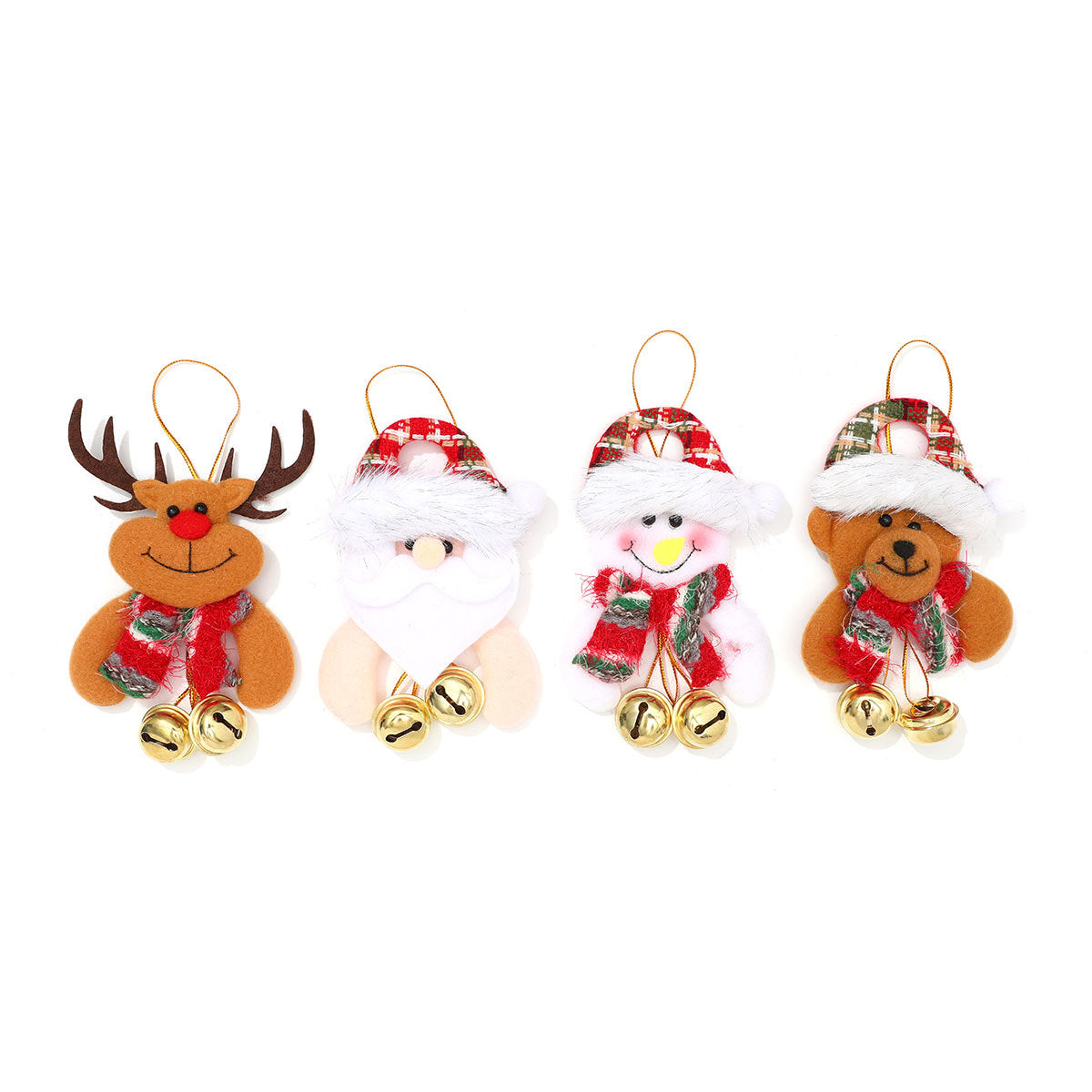 Snowman Christmas Ornaments in Soft Fabric | Classic Scarf and Hat Look | Loop for Trees, Garlands and Table Displays