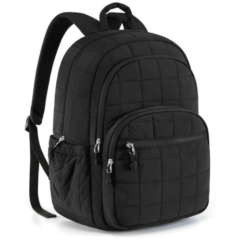 Quilted Travel Backpack with Padded Laptop Sleeve | Water-Repellent Fabric and Several Zipped Pockets | 3 Colors