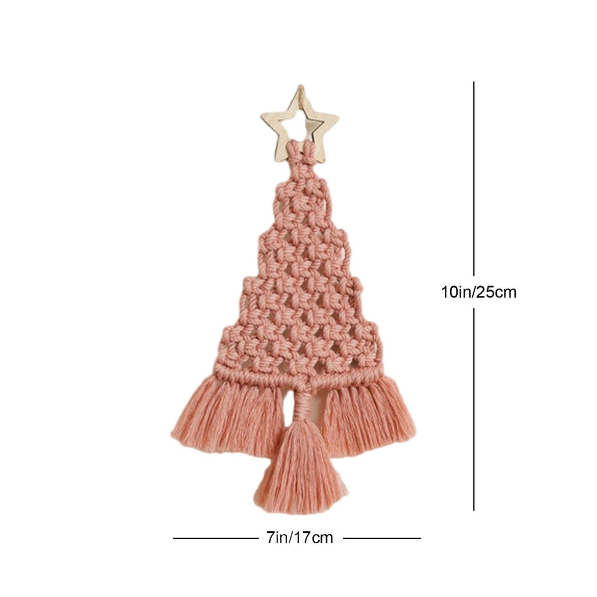 Handmade Macrame Ornament for the Christmas Tree | Boho Xmas Decorations in Ivory or Light Green | Festive Wall Hanging