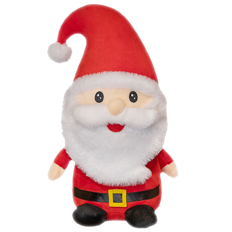 Plush Christmas Tree with a Smiling Embroidered Face | Glitter Star Top and Faux Fur Surface | Soft Toy and Shelf Decorations