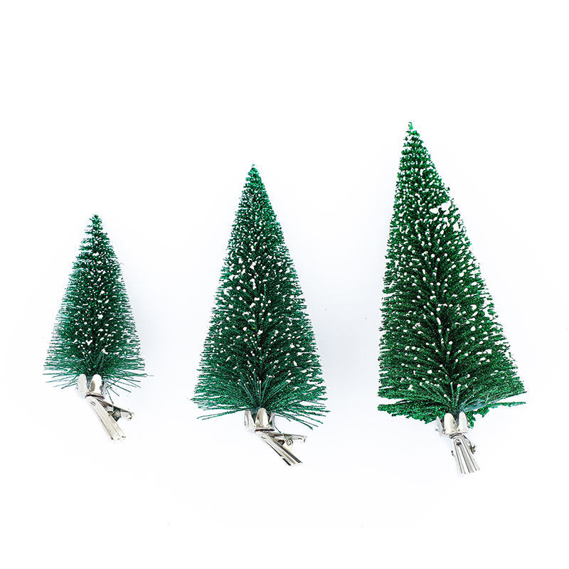 Mini Christmas Tree in Green, Gold or Silver | Snow Tipped Branches with a Lifelike Shape | Fast Setup for Office Desks