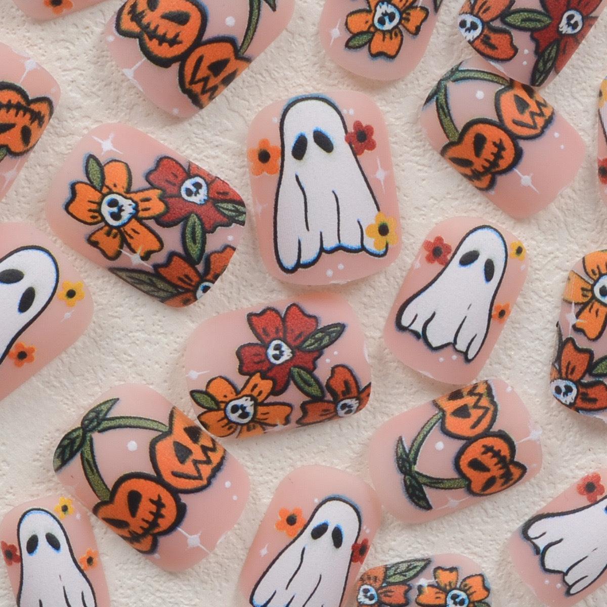 Halloween Press-On Nails | Available in Transparent, Yellow | Glue-Free Application in Minutes for Parties and Nights Out