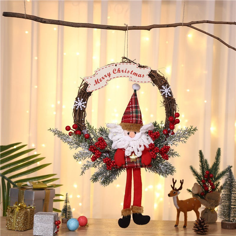 Christmas Wreath in Jute with Pinecones and Artificial Berries | Bow Detail and a Sturdy Hanging Loop | 5 Styles