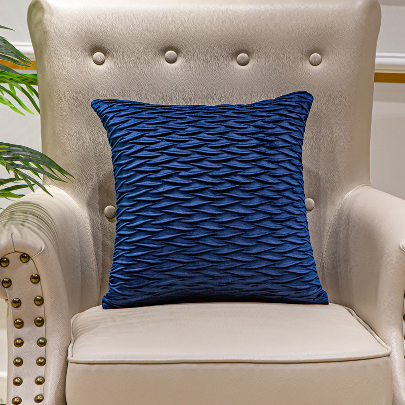Textured Wave Decorative Pillow Covers with Machine-Washable Fabric | Square Accent for Sofa or Bed | 9 Colors