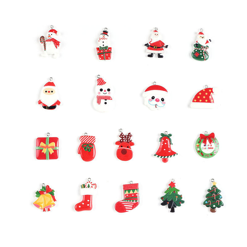 Mini Santa Charm Ornament with a Hanging Loop | Tree, Wreath and Gift Wrap Christmas Decorations | Lightweight, Durable