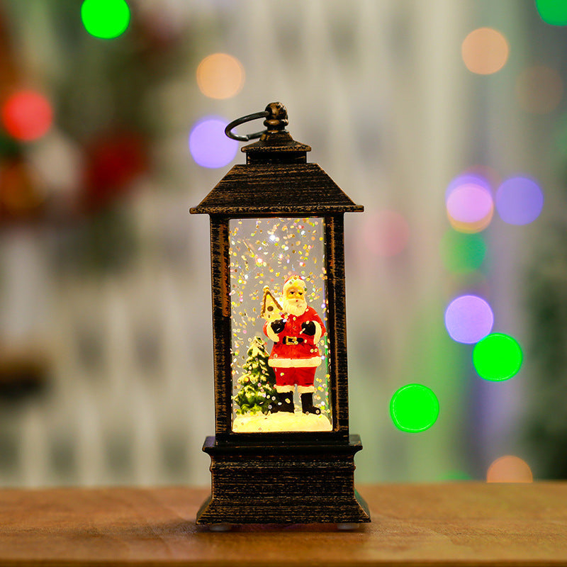 Light Up Snowman Lantern with Hat, Scarf and Sparkling Glitter | Battery Powered for Cable Free Placement | Warm Christmas Glow