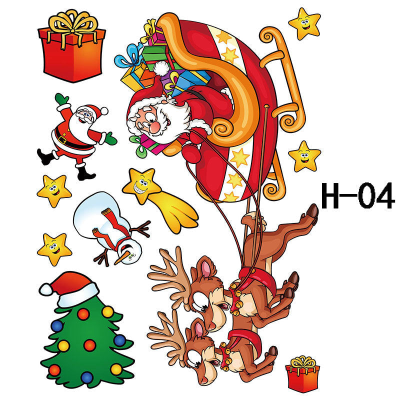 Christmas Wall Decals with Santa, Elves and Reindeer | Peel and Stick Vinyl That Leaves No Residue | Twelve Designs, Repositionable