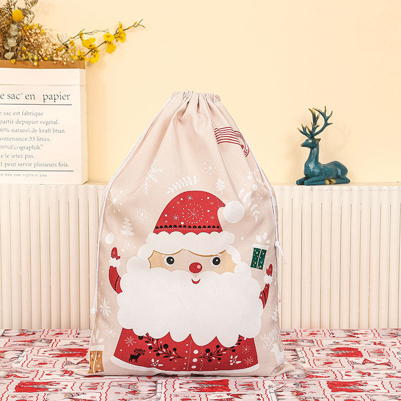 Christmas Gift Sack with Merry Lettering | Drawstring Top and a Sturdy Fabric Build | Reusable Wrap and Storage, 3 Designs