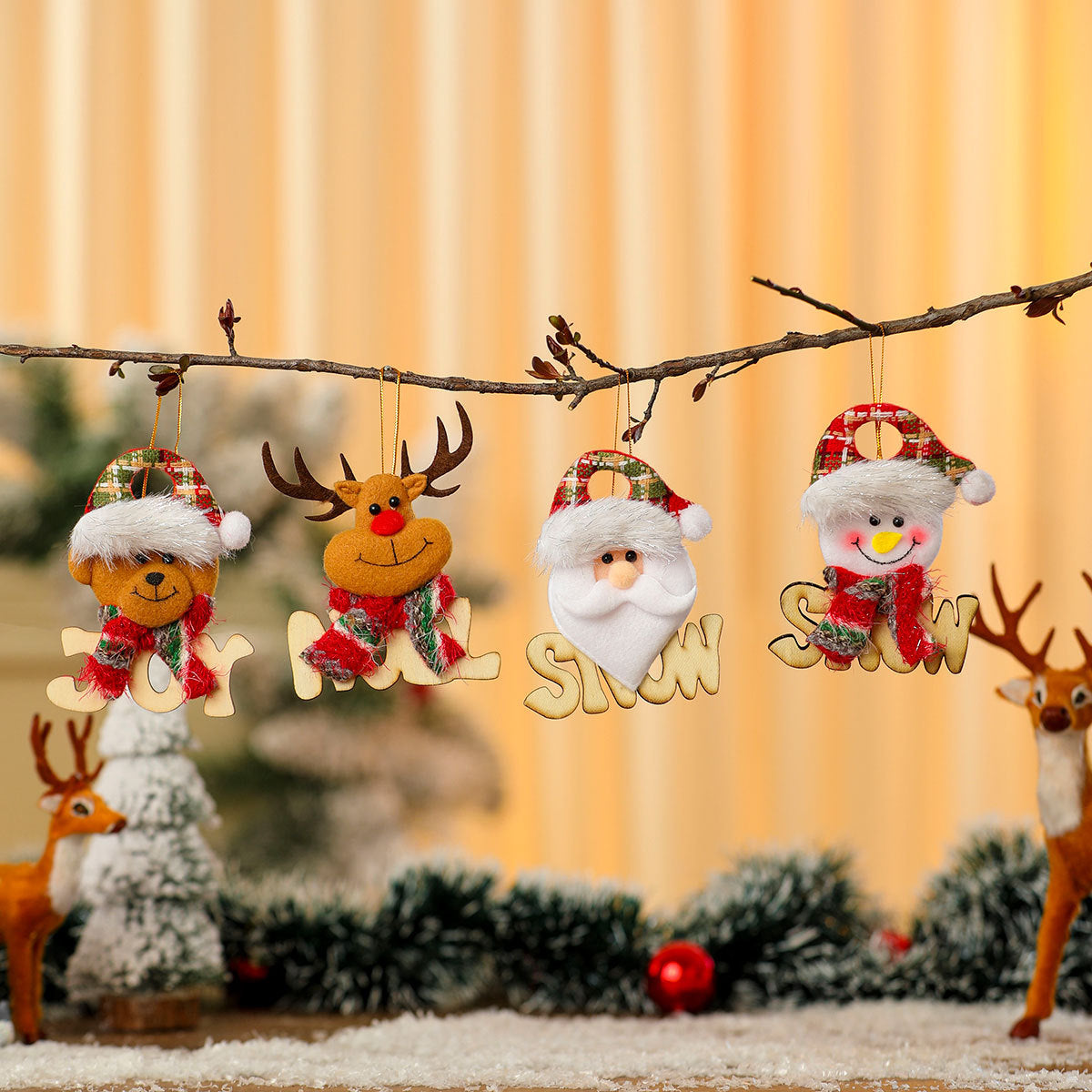 Snowman Ornaments for the Christmas Tree | Festive Hat and Scarf Details | Lightweight Build with a Sturdy Hanging Loop