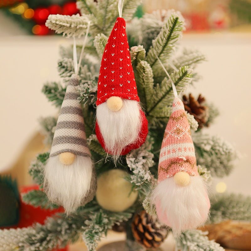 Felt Gnome Christmas Ornament with a Santa Hat | Fluffy White Beard and Hanging Loop | Soft Tree and Wreath Decorations