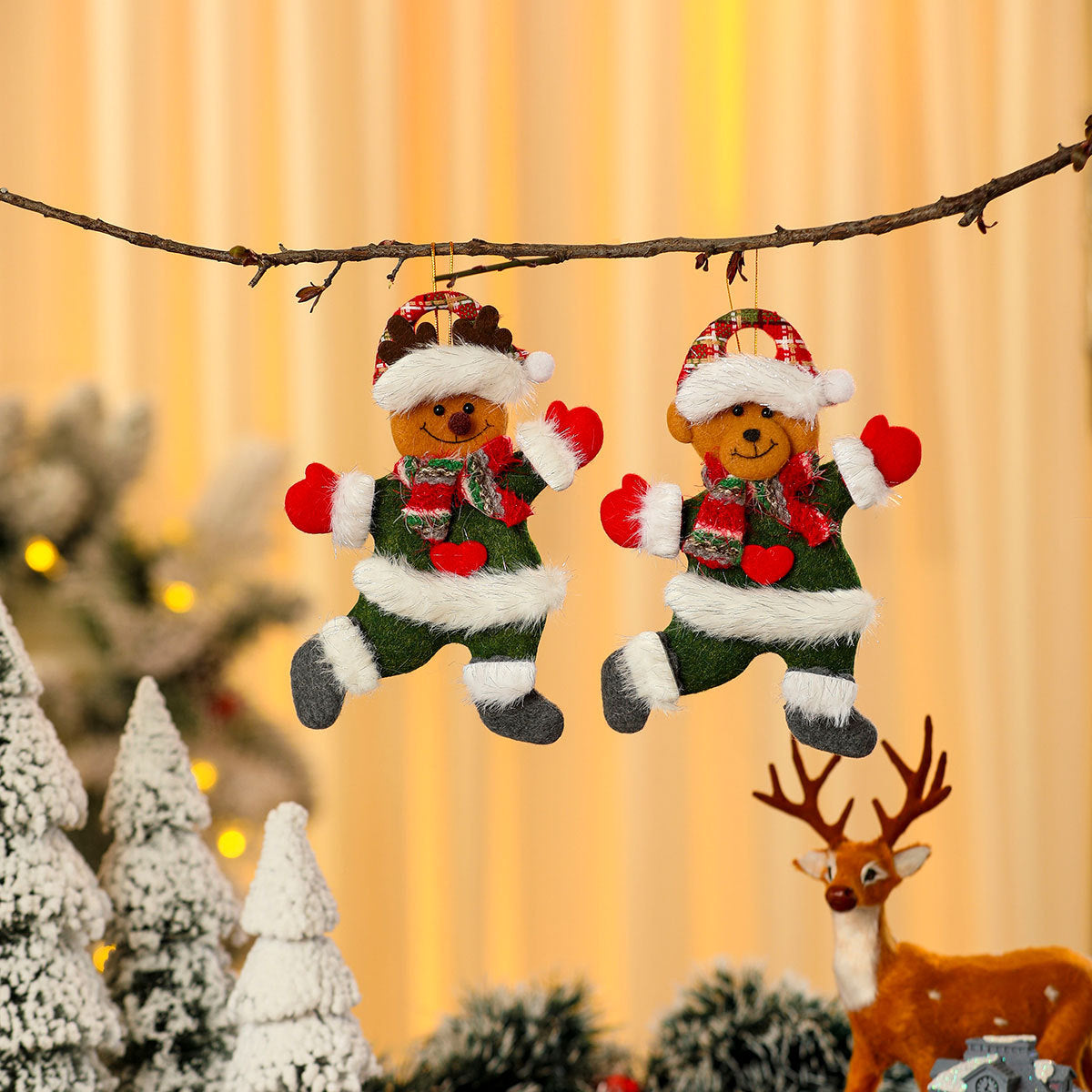 Hanging Santa Claus Ornament with a Cheerful Face | Vibrant Trim on Lightweight Material | Christmas Tree and Mantel Decorations