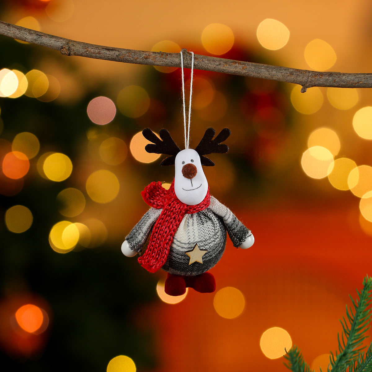 Hanging Santa Figurine with a Fluffy Beard | Tree, Doorway and Centerpiece Christmas Decorations | Handy Loop Included