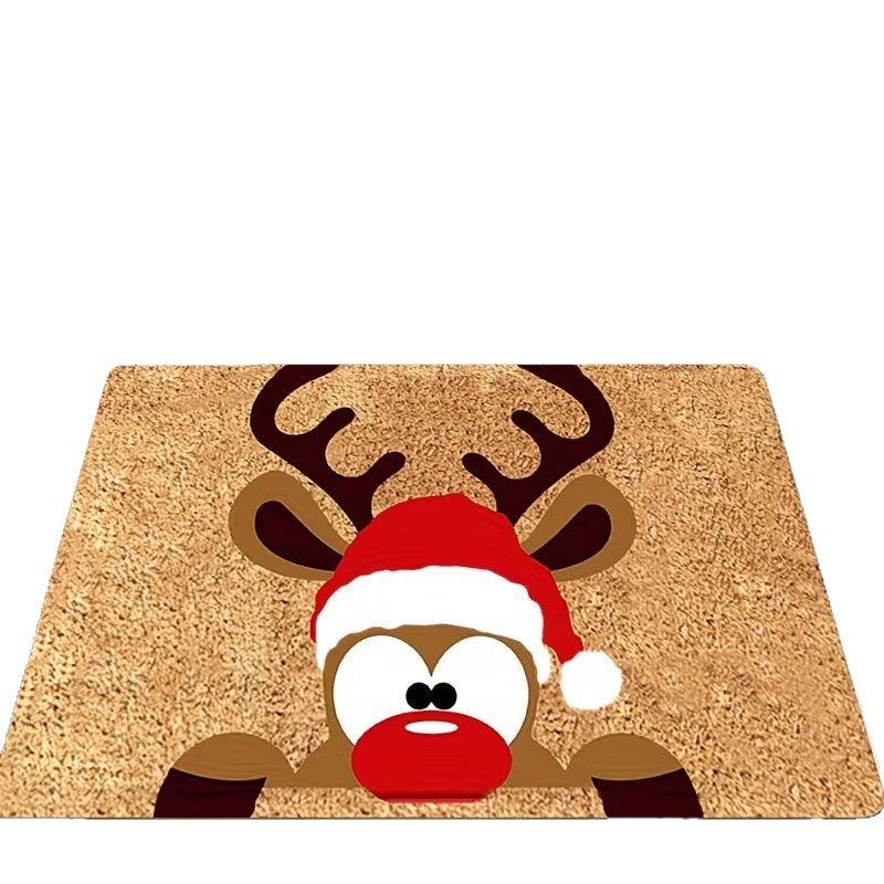 Christmas Welcome Door Mat with Snowman and Tis the Season Print | Non-Slip Backing for Indoor or Outdoor Use | Eight Designs