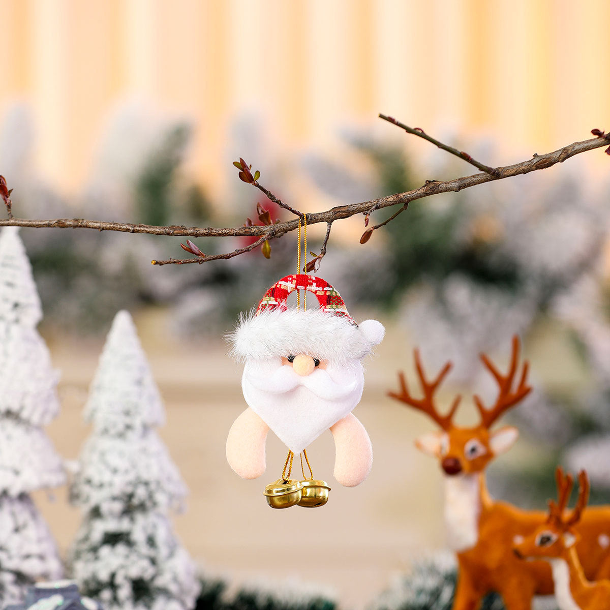 Snowman Christmas Ornaments in Soft Fabric | Classic Scarf and Hat Look | Loop for Trees, Garlands and Table Displays