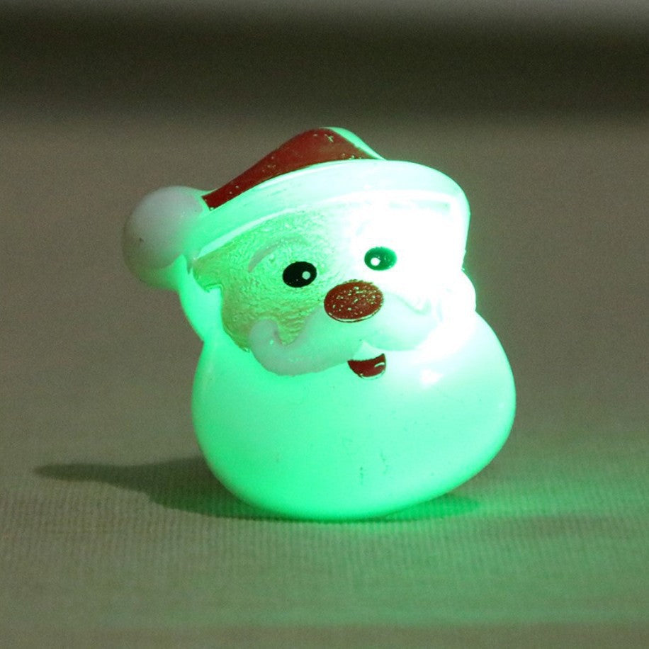 Light Up Christmas Finger Rings in Santa, Snowman and Star Designs | Mini Glowing Party Favors | Colorful Stocking Filler