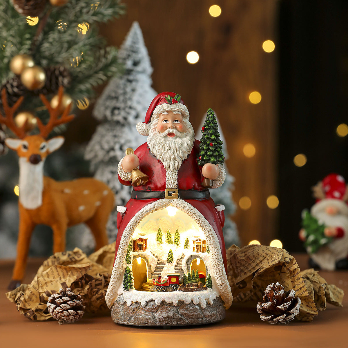 Light Up Snowman Figurine with a Classic Top Hat and Scarf | 11.8 in Tall, Battery Powered | Warm Glow for Mantel Displays