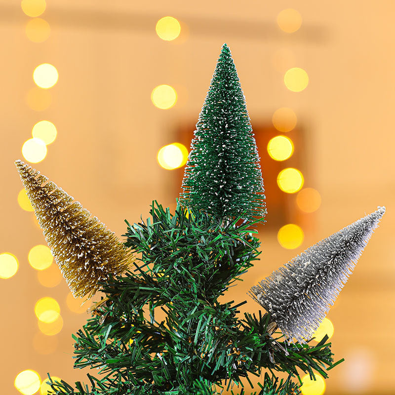 Mini Christmas Tree in Green, Gold or Silver | Snow Tipped Branches with a Lifelike Shape | Fast Setup for Office Desks
