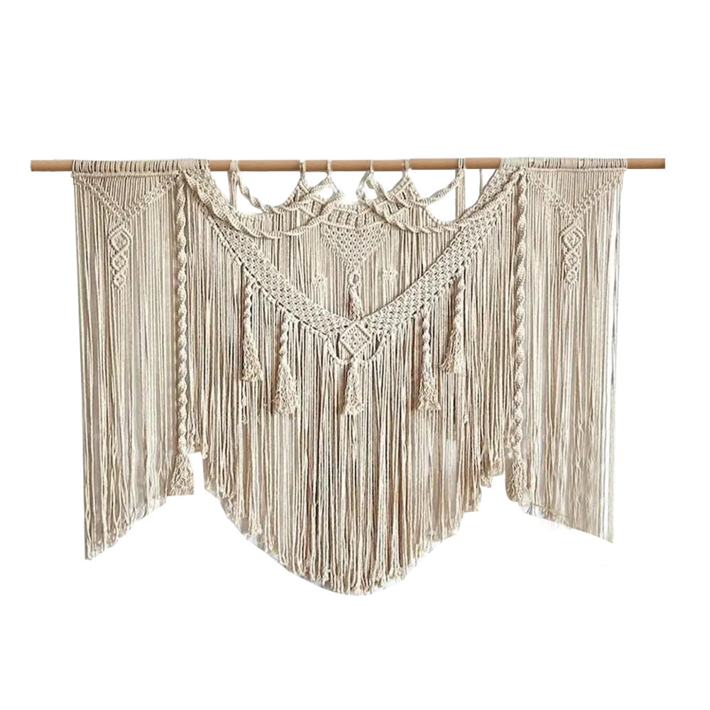 Handmade Macrame Wall Decor with Wooden Dowel | Large Boho Panel for Living Room and Bedroom | One Size