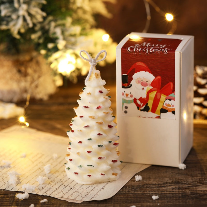 Bubble Christmas Tree Candle with Star Top | Hand Poured Wax, Cotton Wick | Holiday Centerpieces for Mantel and Tabletop