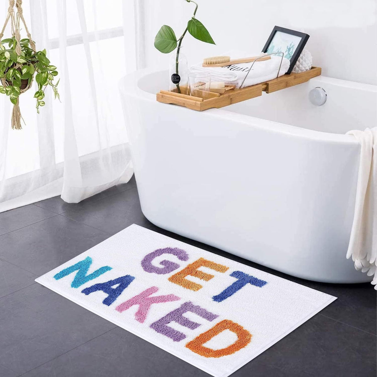 Bath Mat with a Tufted Surface and a Non-Slip Back | Absorbent Underfoot, Machine Washable | 14 Designs to Pick From