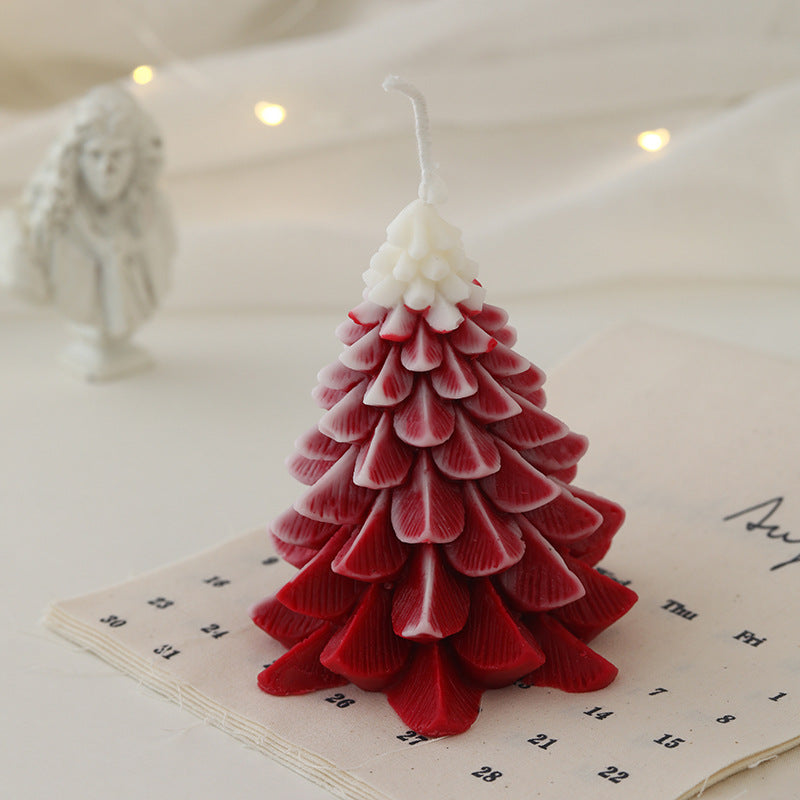 Bubble Christmas Tree Candle with Star Top | Hand Poured Wax, Cotton Wick | Holiday Centerpieces for Mantel and Tabletop