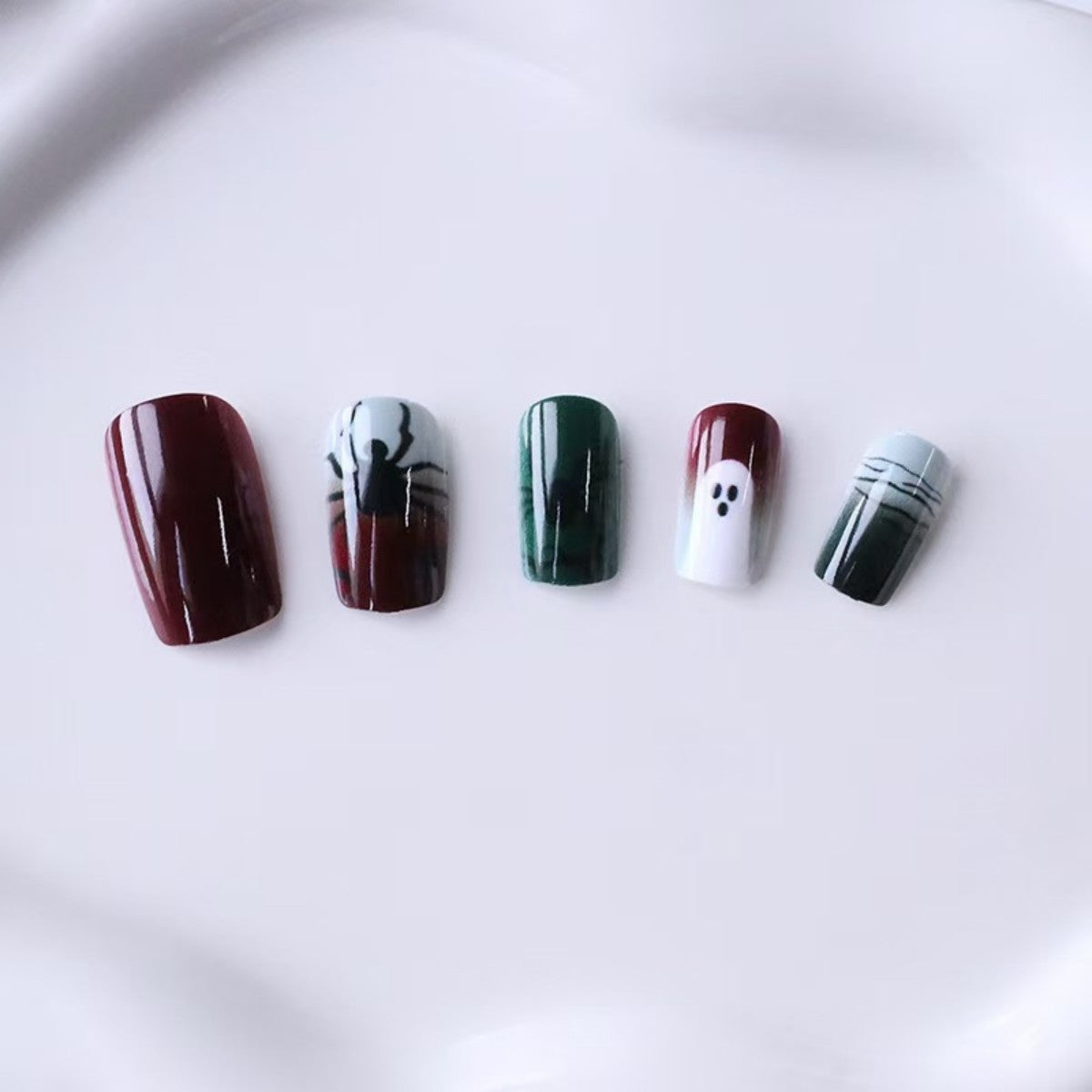 Halloween Ghost Spider Press-On Nails | Glue-Free Application in Minutes for Parties and Nights Out