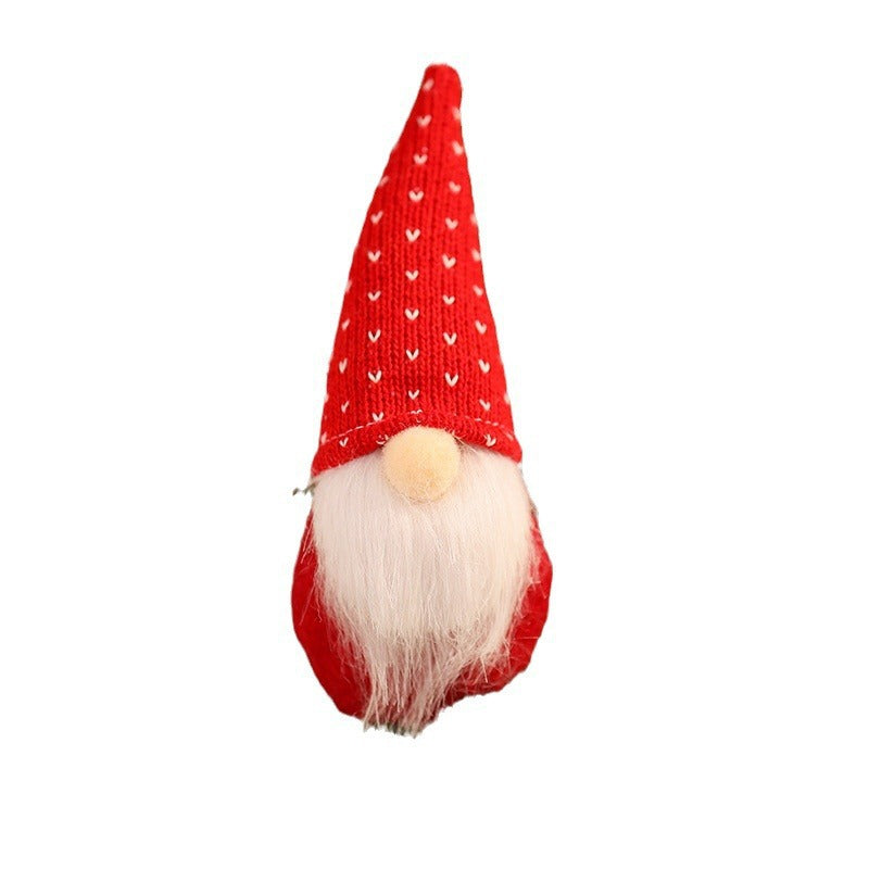 Felt Gnome Christmas Ornament with a Santa Hat | Fluffy White Beard and Hanging Loop | Soft Tree and Wreath Decorations