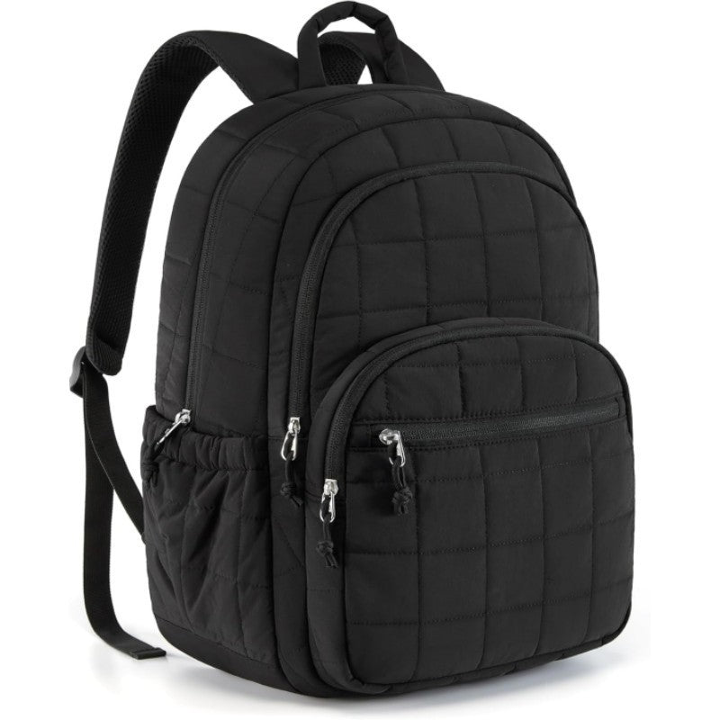 Quilted Travel Backpack with Padded Laptop Sleeve | Water-Repellent Fabric and Several Zipped Pockets | 3 Colors
