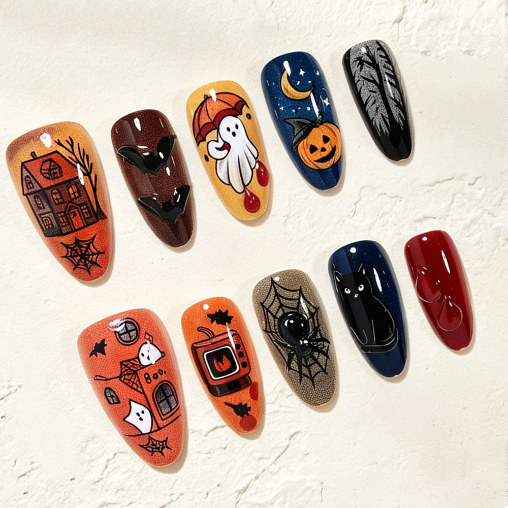 Halloween Press-On Nails | Available in Nackt, Boxed | Glue-Free Application in Minutes for Parties and Nights Out