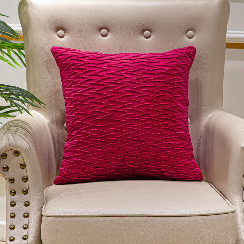 Textured Wave Decorative Pillow Covers with Machine-Washable Fabric | Square Accent for Sofa or Bed | 9 Colors