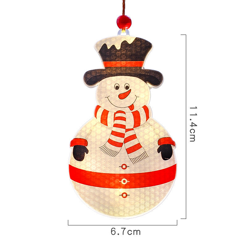 Light Up Snowman Christmas Ornaments with Star, House and Stocking Shapes | Wooden Hanging Decor on a Cord | Warm Indoor Glow
