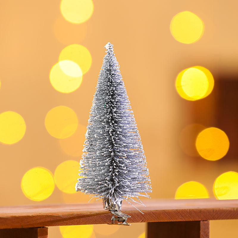 Mini Christmas Tree in Green, Gold or Silver | Snow Tipped Branches with a Lifelike Shape | Fast Setup for Office Desks