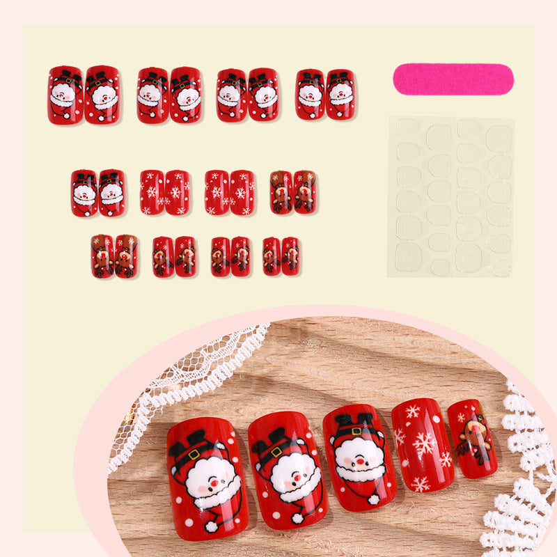 Snowman and Santa Nails with Snowflake Art | Festive Christmas Press On Nail Designs | Easy Winter Manicure for Parties