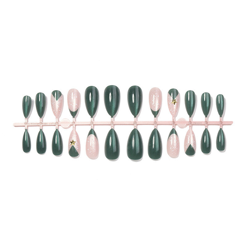 Glitter Christmas Nails with Glossy Festive Finish | Press On Nail Set with Adhesive Tabs | Easy Winter Manicure