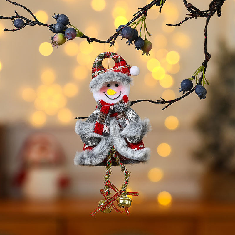 Plush Santa Figurine with Patchwork Details | Fluffy Beard and Soft Fabric Body | Christmas Decorations for Shelf or Mantel