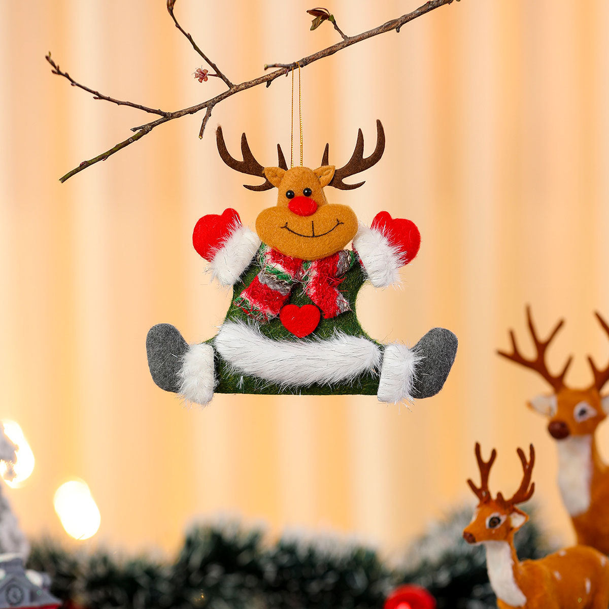 Felt Santa Ornaments with Fine Detailing | Soft Feel and a Hanging Loop | Christmas Tree, Wreath and Table Decorations