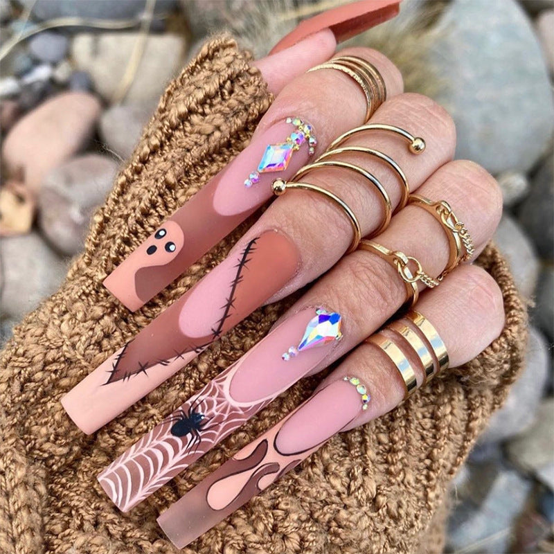 Halloween Press-On Nails | Available in Blue | Glue-Free Application in Minutes for Parties and Nights Out