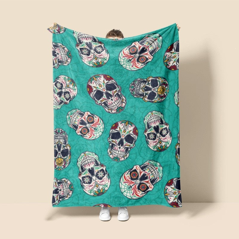 Halloween Skull Throw Blanket | Available in 6 Sizes | Soft Fleece for Sofas, Beds, and Movie Nights