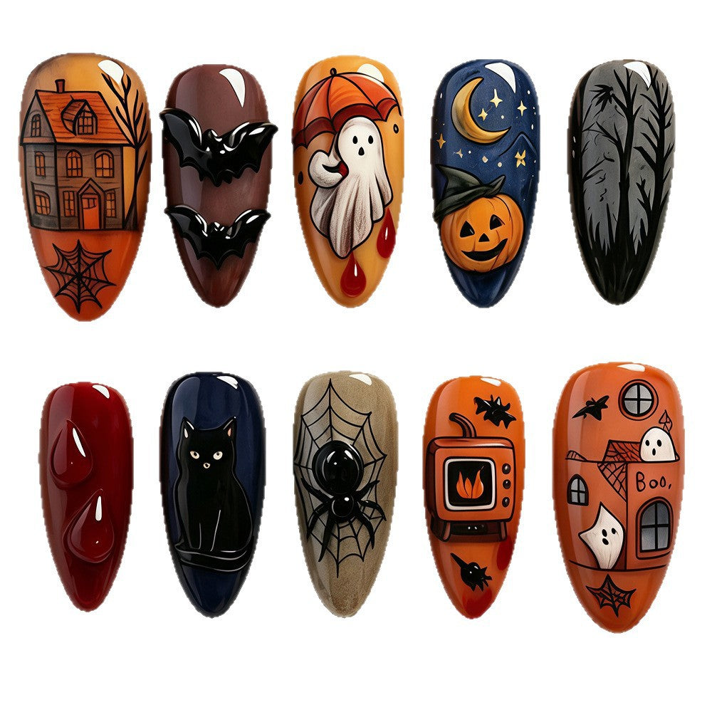 Halloween Press-On Nails | Available in Nackt, Boxed | Glue-Free Application in Minutes for Parties and Nights Out