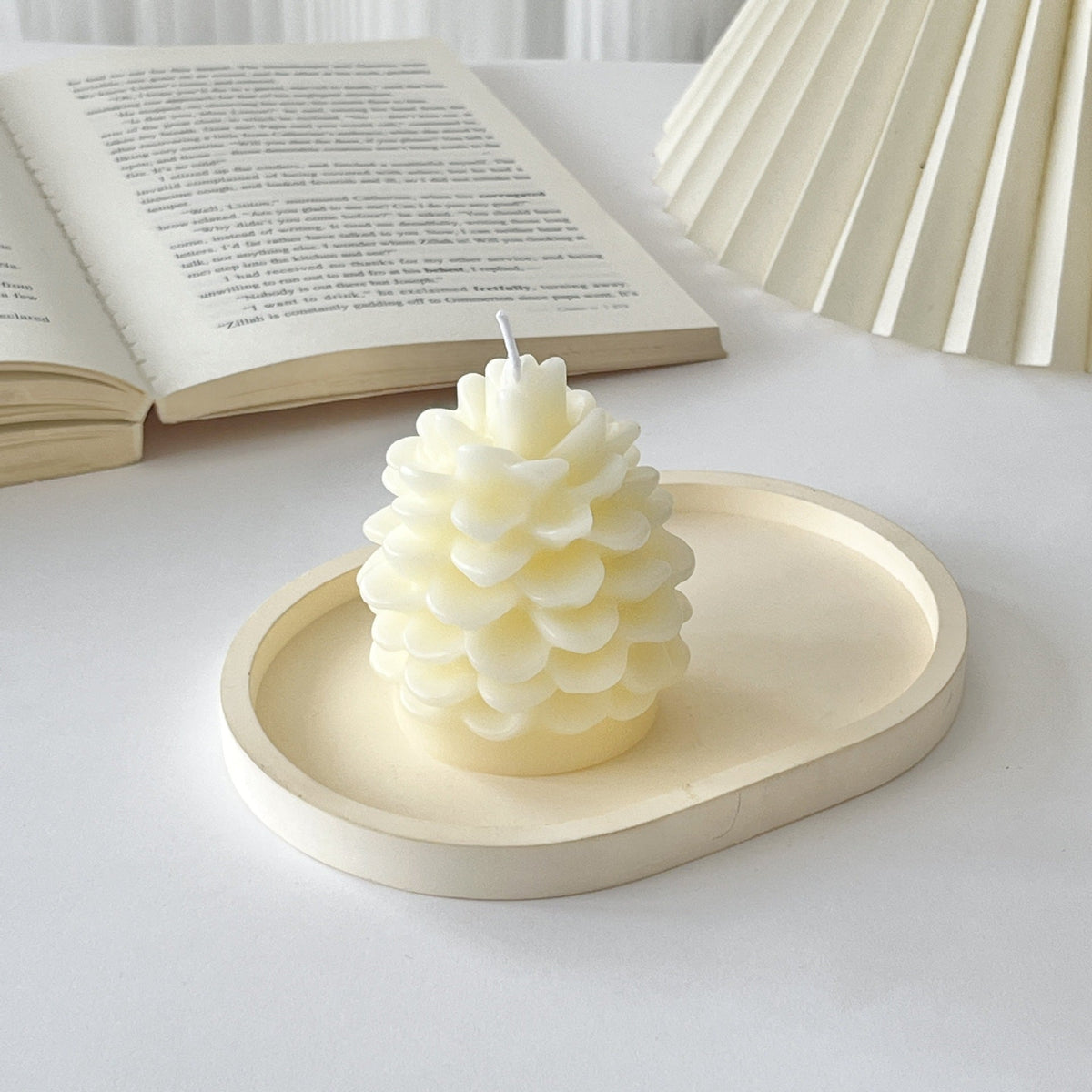 Bubble Christmas Tree Candle with Star Top | Hand Poured Wax, Cotton Wick | Holiday Centerpieces for Mantel and Tabletop