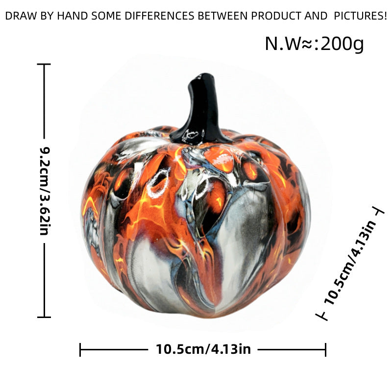 Halloween Pumpkin Decorative Figure | Available in Purple, White, Red | Stands on Shelves, Mantels, and Side Tables