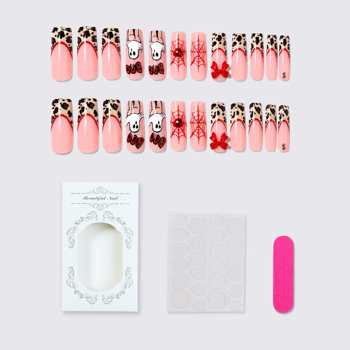 Halloween Ghost Press-On Nails | Available in Red | Glue-Free Application in Minutes for Parties and Nights Out